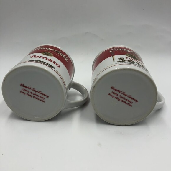 Vtg 1994 Set 2 Campbells Condensed Tomato Soup Ceramic Mugs 125th Anniversary - Picture 9 of 12